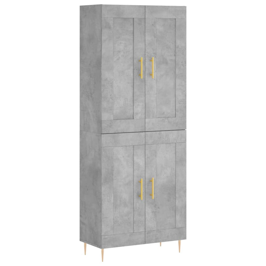 Hoge Kast 69,5X34X180 Cm Bewerkt Hout Betongrijs