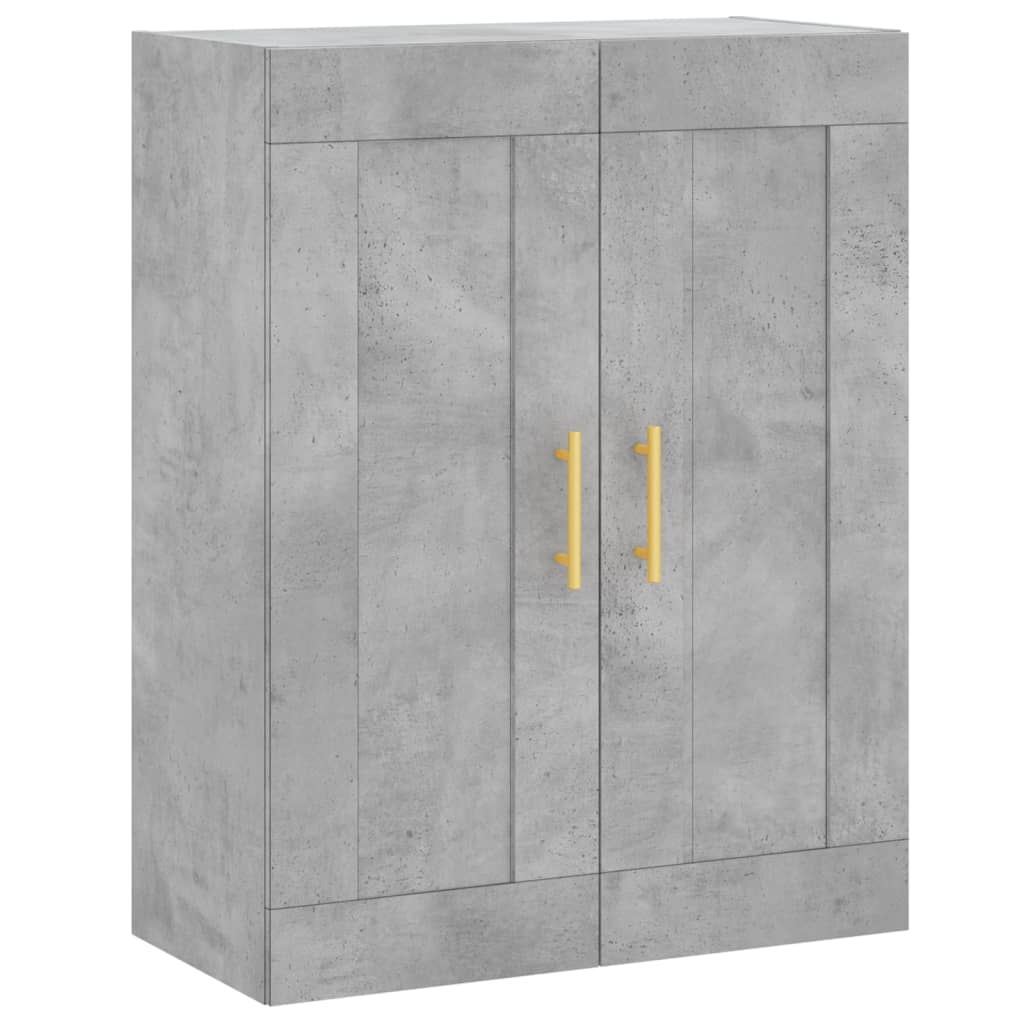 Hoge Kast 69,5X34X180 Cm Bewerkt Hout Betongrijs