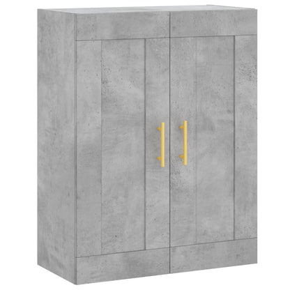 Hoge Kast 69,5X34X180 Cm Bewerkt Hout Betongrijs
