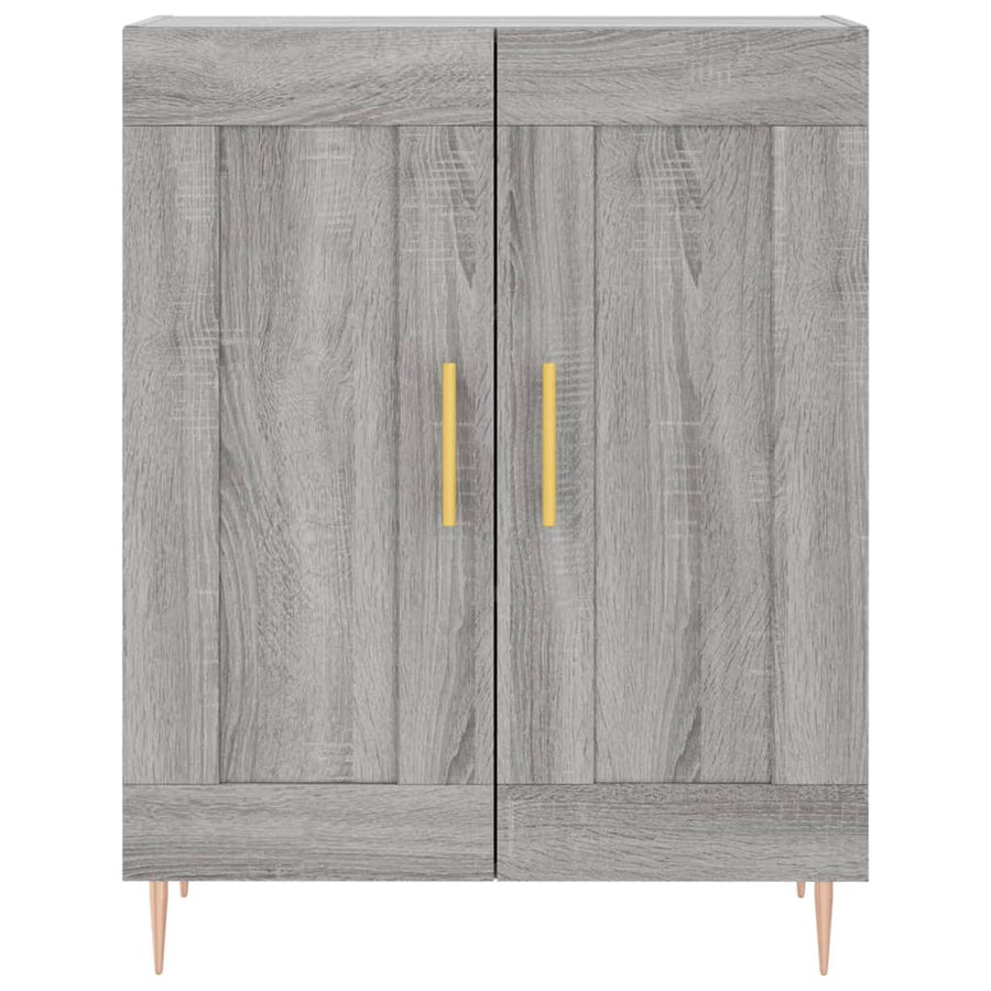 Hoge kast 69,5x34x180 cm bewerkt hout grijs sonoma eikenkleurig