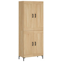 Hoge Kast 69,5X34X80 Cm Bewerkt Hout Kleurig Sonoma eiken 2 houten deuren