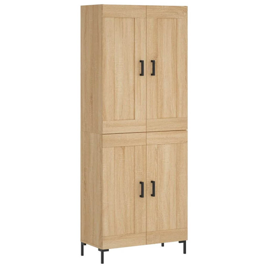 Hoge Kast 69,5X34X80 Cm Bewerkt Hout Kleurig Sonoma eiken 2 houten deuren