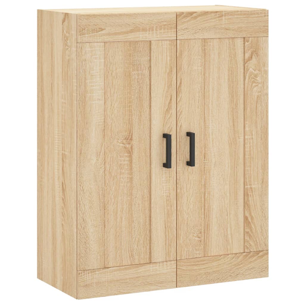Hoge Kast 69,5X34X80 Cm Bewerkt Hout Kleurig Sonoma eiken 2 houten deuren