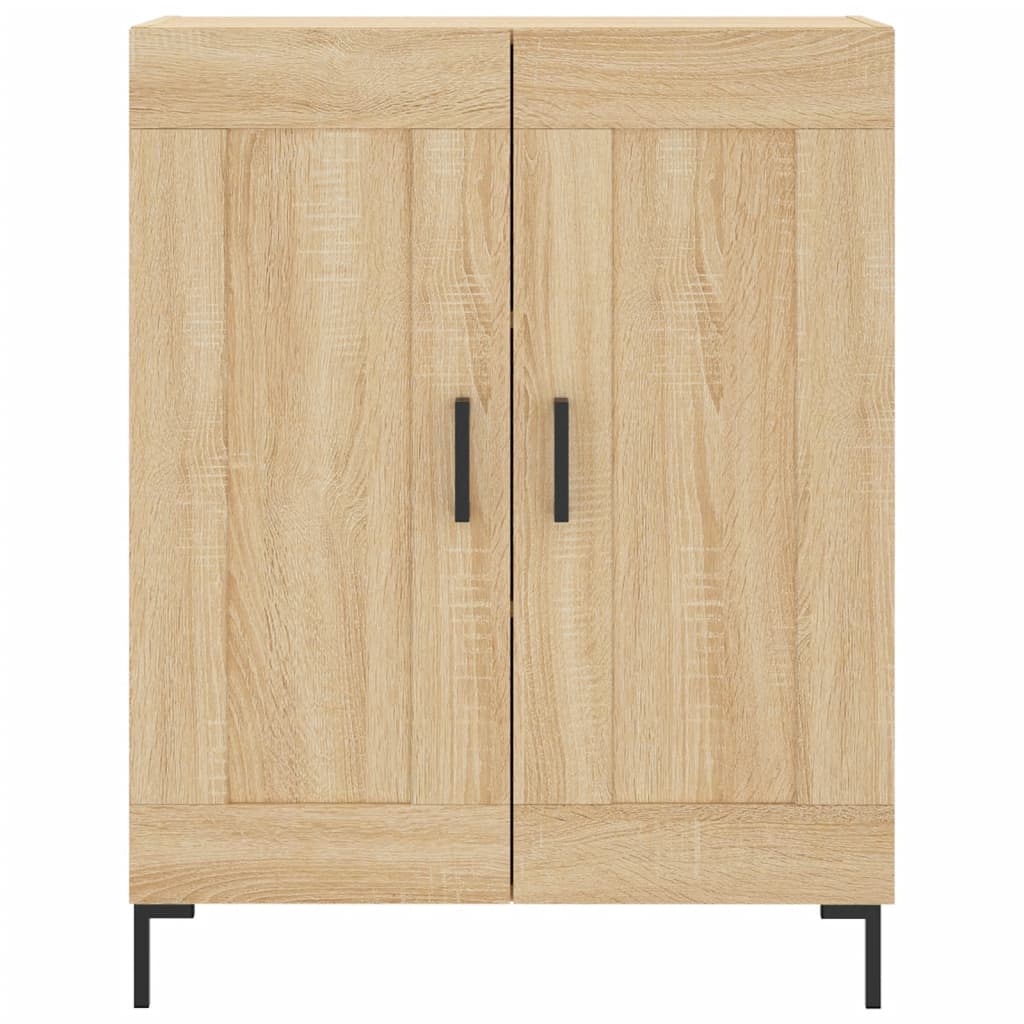 Hoge Kast 69,5X34X80 Cm Bewerkt Hout Kleurig Sonoma eiken 2 houten deuren