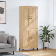 Hoge kast 69,5x34x80 cm bewerkt hout sonoma eiken