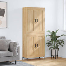 Hoge Kast 69,5X34X80 Cm Bewerkt Hout Kleurig Sonoma eiken 2 houten deuren