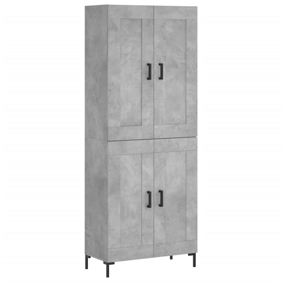 Hoge Kast 69,5X34X180 Cm Bewerkt Hout Betongrijs