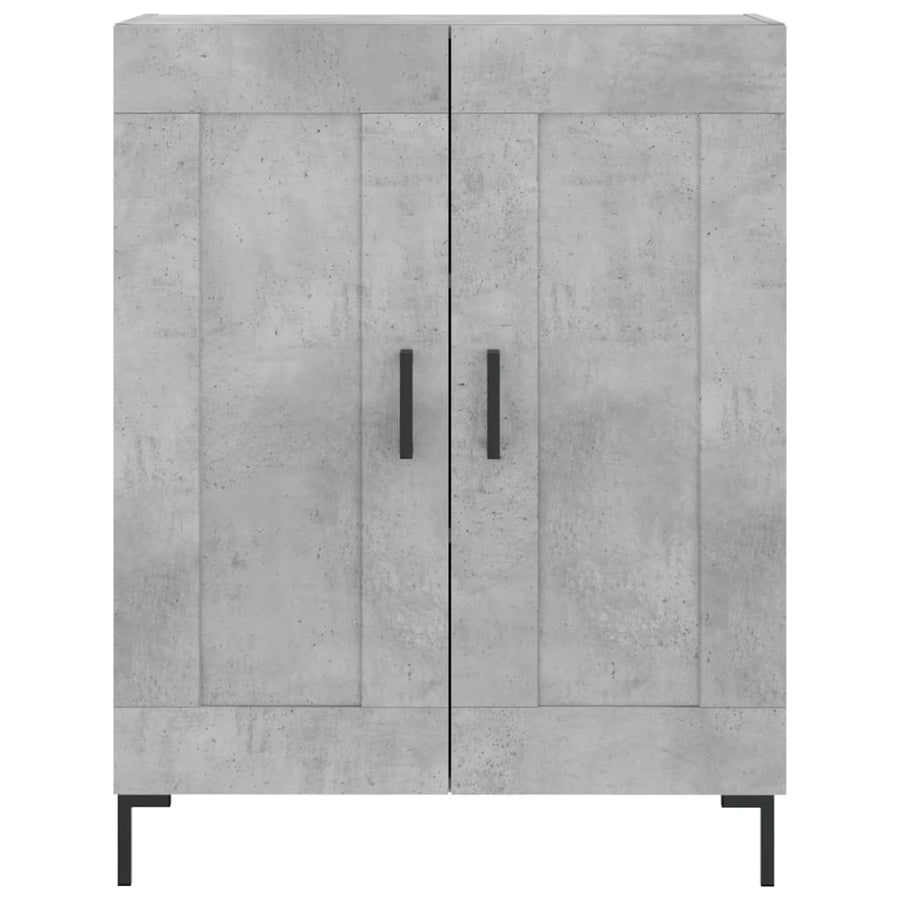Hoge Kast 69,5X34X180 Cm Bewerkt Hout Betongrijs