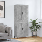 Hoge kast 69,5x34x180 cm bewerkt hout betongrijs