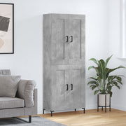 Hoge kast 69,5x34x180 cm bewerkt hout betongrijs
