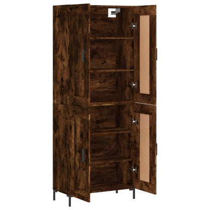 Hoge Kast 69,5X34X180 Cm Bewerkt Hout Kleurig Gerookt eiken