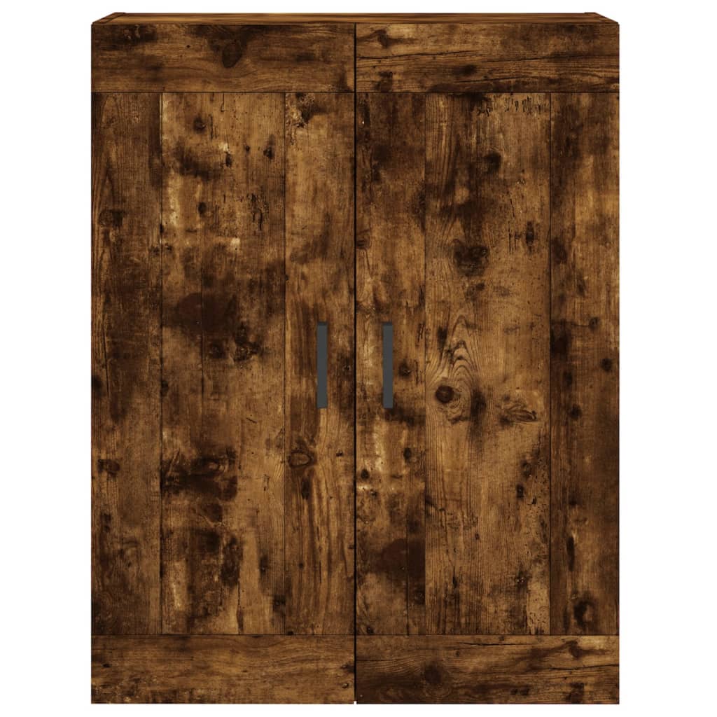 Hoge Kast 69,5X34X180 Cm Bewerkt Hout Kleurig Gerookt eiken