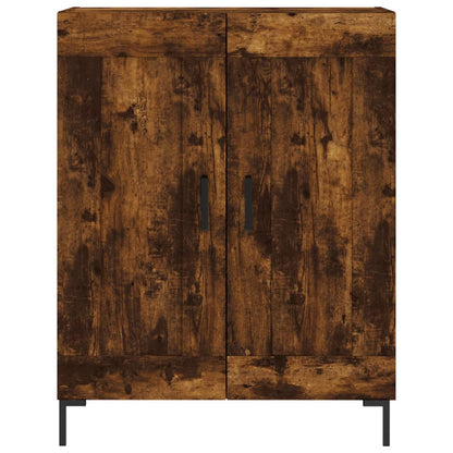 Hoge Kast 69,5X34X180 Cm Bewerkt Hout Kleurig Gerookt eiken