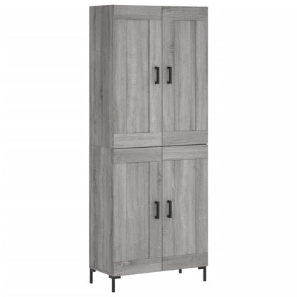 Hoge kast 69,5x34x180 cm bewerkt hout grijs sonoma eikenkleurig