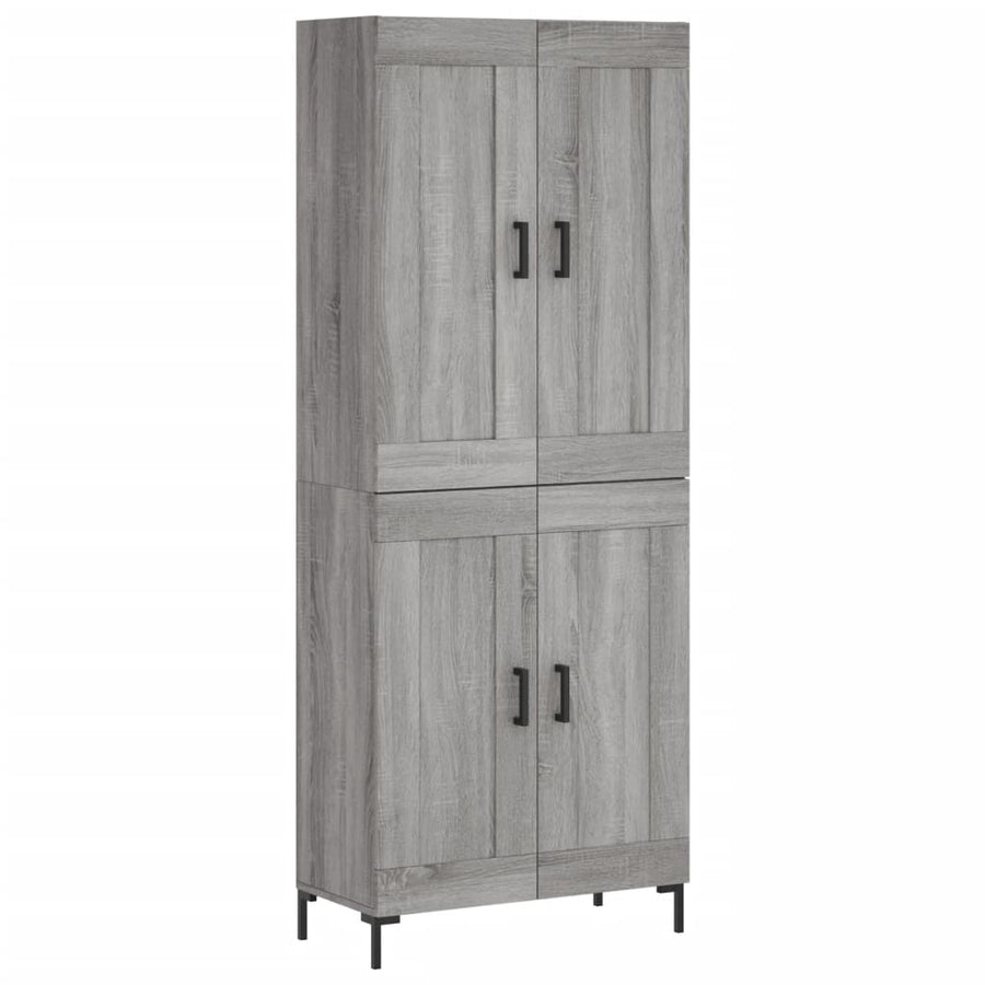 Hoge kast 69,5x34x180 cm bewerkt hout grijs sonoma eikenkleurig