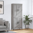 Hoge kast 69,5x34x180 cm bewerkt hout grijs sonoma eiken