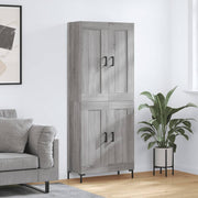 Hoge kast 69,5x34x180 cm bewerkt hout grijs sonoma eiken