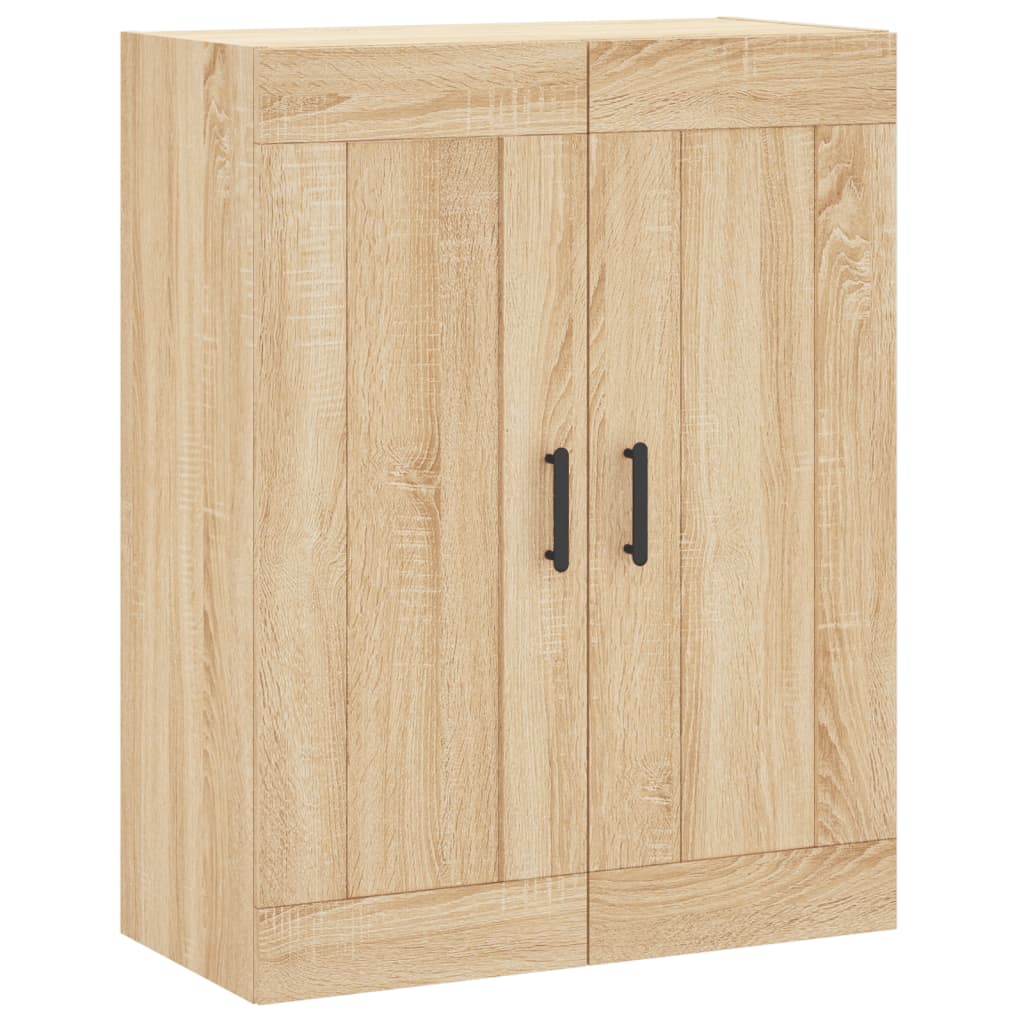 Hoge Kast 69,5X34X80 Cm Bewerkt Hout Kleurig Sonoma eiken 2 houten deuren