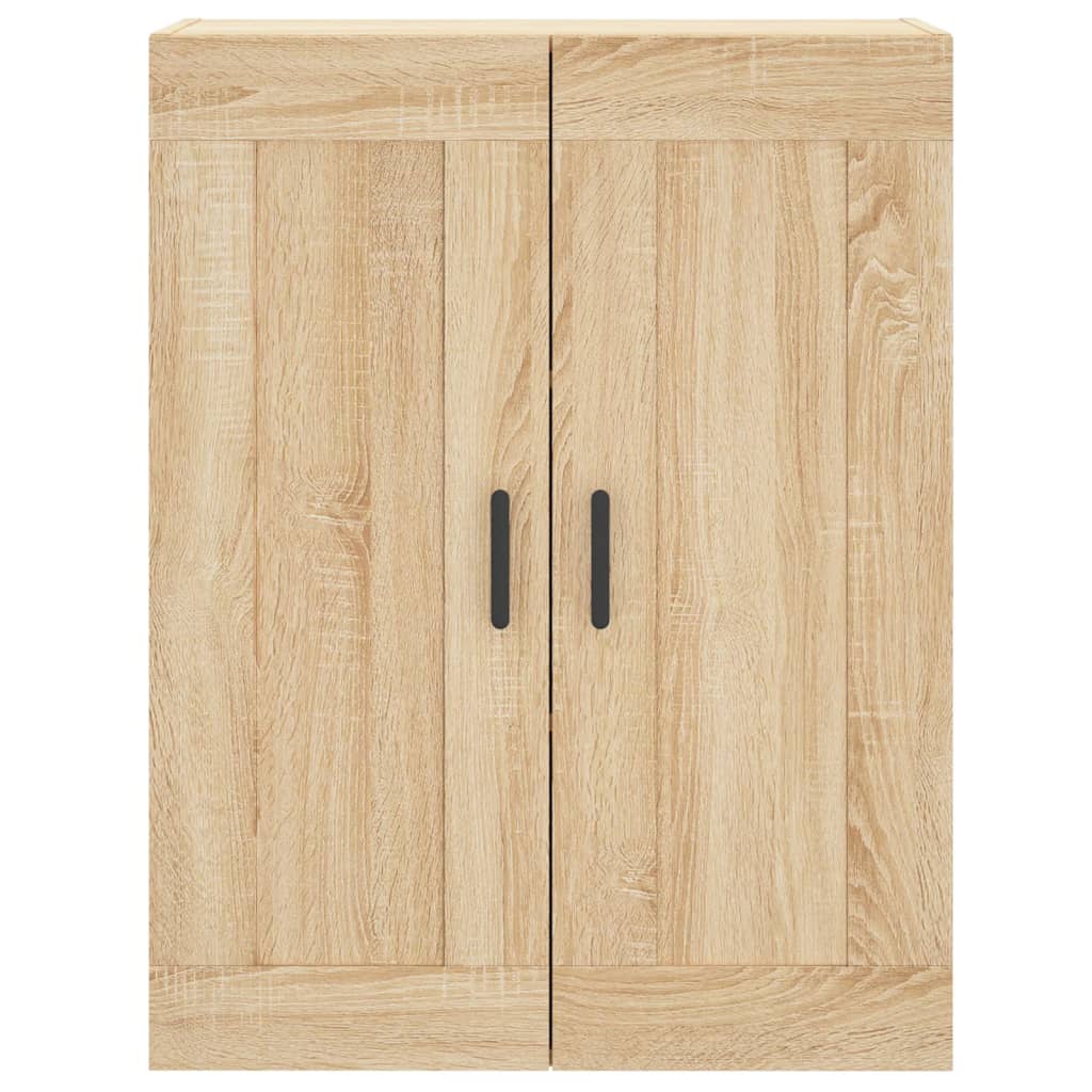 Hoge Kast 69,5X34X80 Cm Bewerkt Hout Kleurig Sonoma eiken 2 houten deuren
