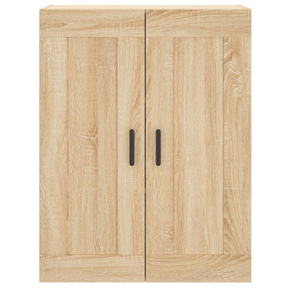 Hoge Kast 69,5X34X80 Cm Bewerkt Hout Kleurig Sonoma eiken 2 houten deuren