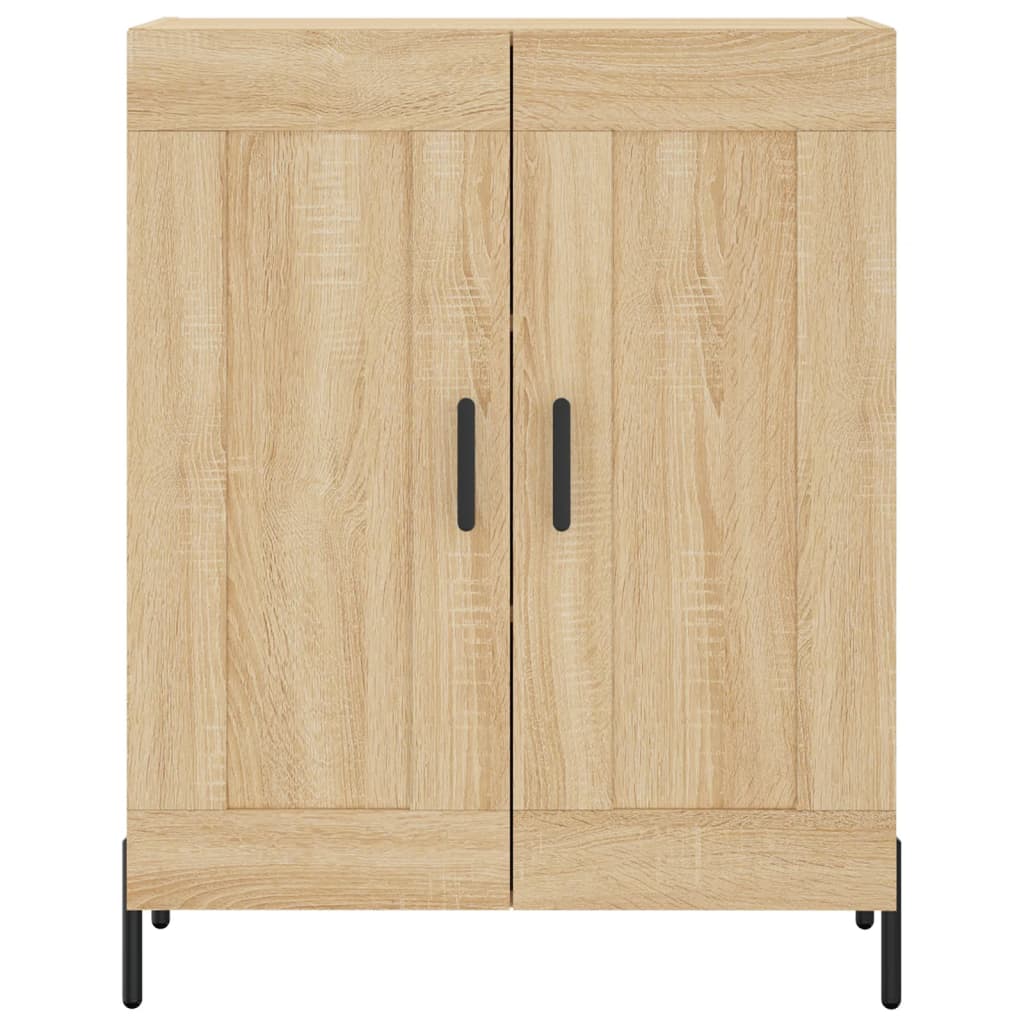 Hoge Kast 69,5X34X80 Cm Bewerkt Hout Kleurig Sonoma eiken 2 houten deuren