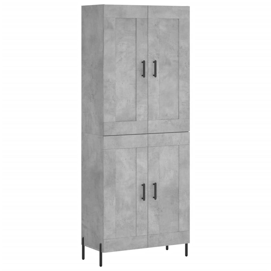 Hoge Kast 69,5X34X180 Cm Bewerkt Hout Betongrijs