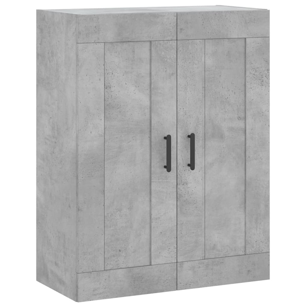 Hoge Kast 69,5X34X180 Cm Bewerkt Hout Betongrijs