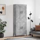 Hoge kast 69,5x34x180 cm bewerkt hout betongrijs