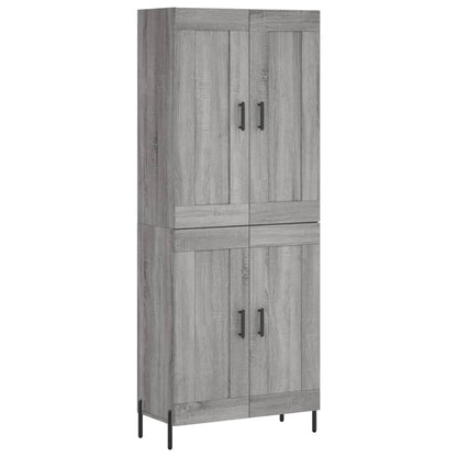 Hoge Kast 69,5X34X180 Cm Bewerkt Hout Eikenkleurig Grijs sonoma