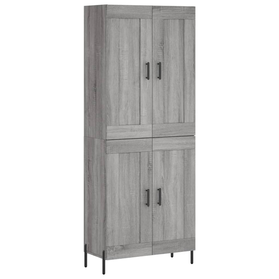 Hoge Kast 69,5X34X180 Cm Bewerkt Hout Eikenkleurig Grijs sonoma