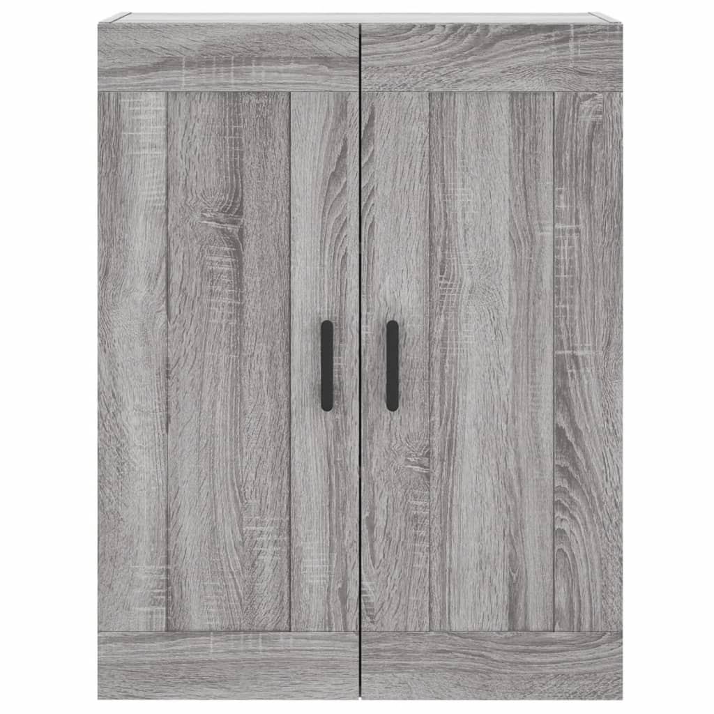 Hoge Kast 69,5X34X180 Cm Bewerkt Hout Eikenkleurig Grijs sonoma