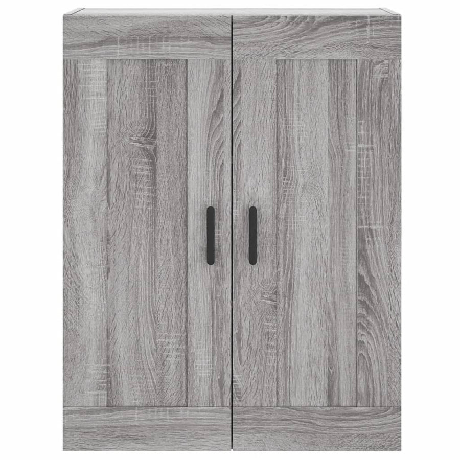 Hoge Kast 69,5X34X180 Cm Bewerkt Hout Eikenkleurig Grijs sonoma