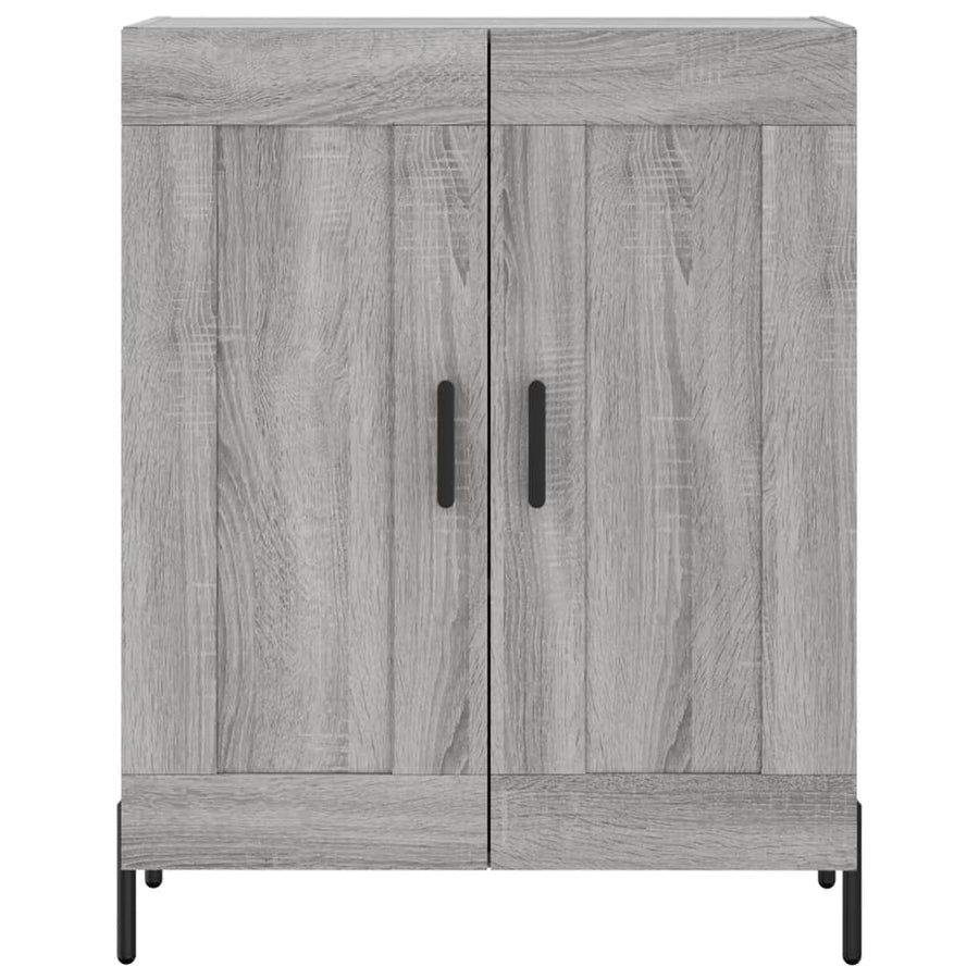 Hoge Kast 69,5X34X180 Cm Bewerkt Hout Eikenkleurig Grijs sonoma