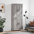 Hoge kast 69,5x34x180 cm bewerkt hout grijs sonoma eikenkleurig