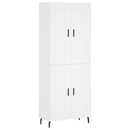 Hoge kast 69,5x34x180 cm bewerkt hout wit