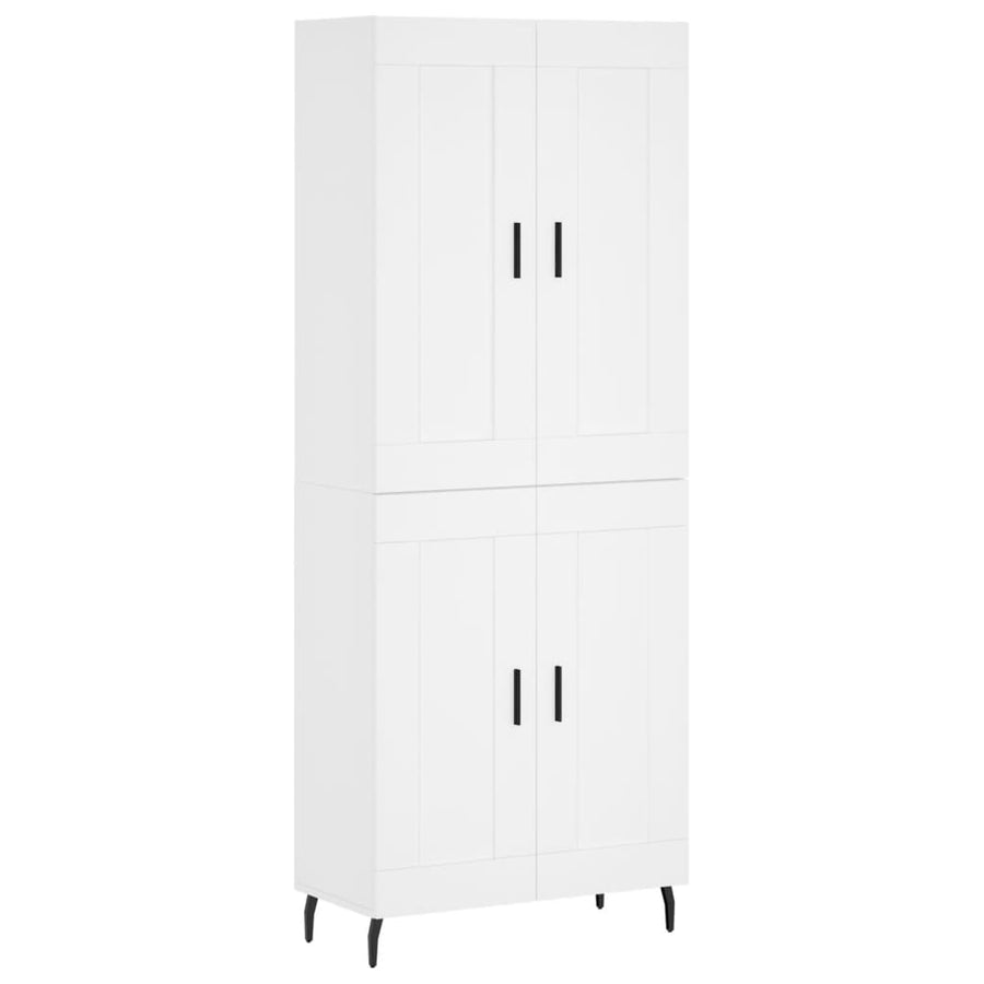 Hoge kast 69,5x34x180 cm bewerkt hout wit