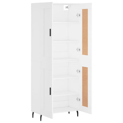 Hoge kast 69,5x34x180 cm bewerkt hout wit