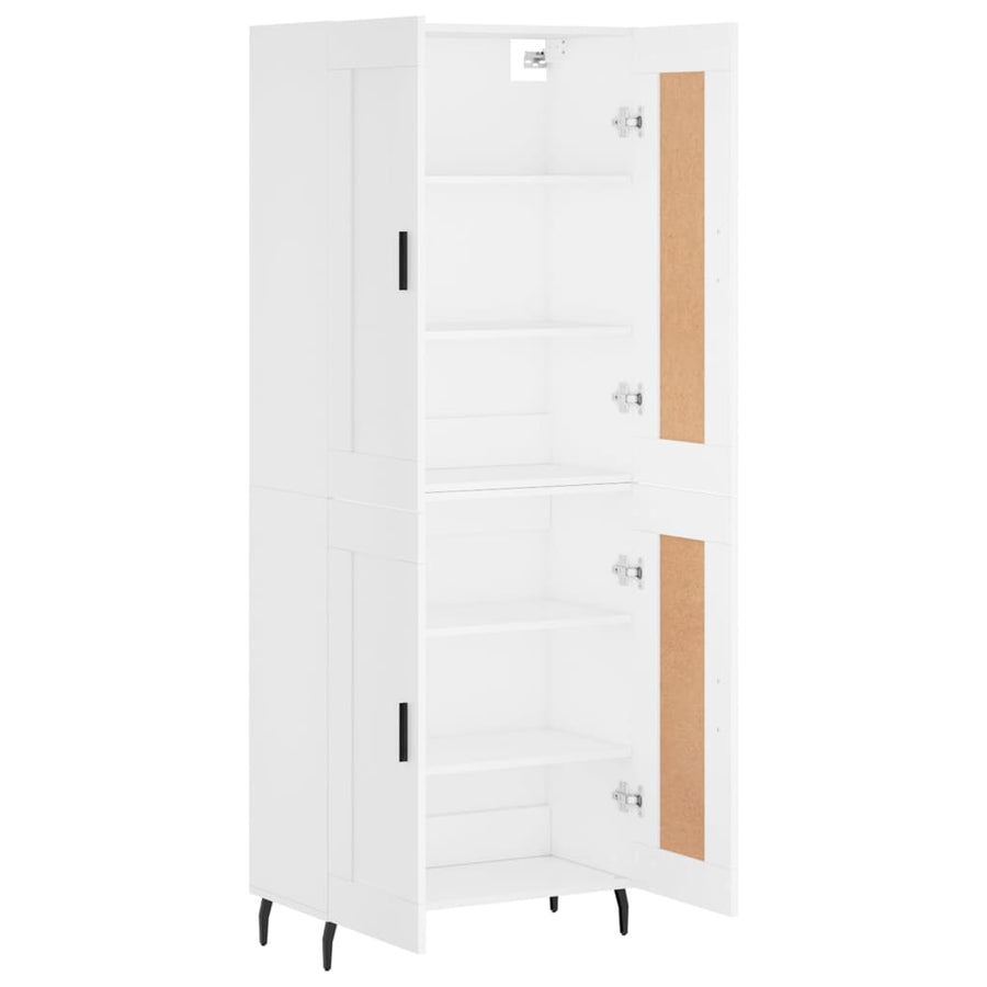 Hoge kast 69,5x34x180 cm bewerkt hout wit