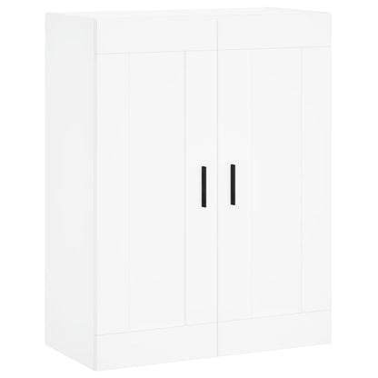 Hoge kast 69,5x34x180 cm bewerkt hout wit