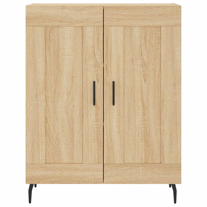 Hoge Kast 69,5X34X80 Cm Bewerkt Hout Kleurig Sonoma eiken 2 houten deuren