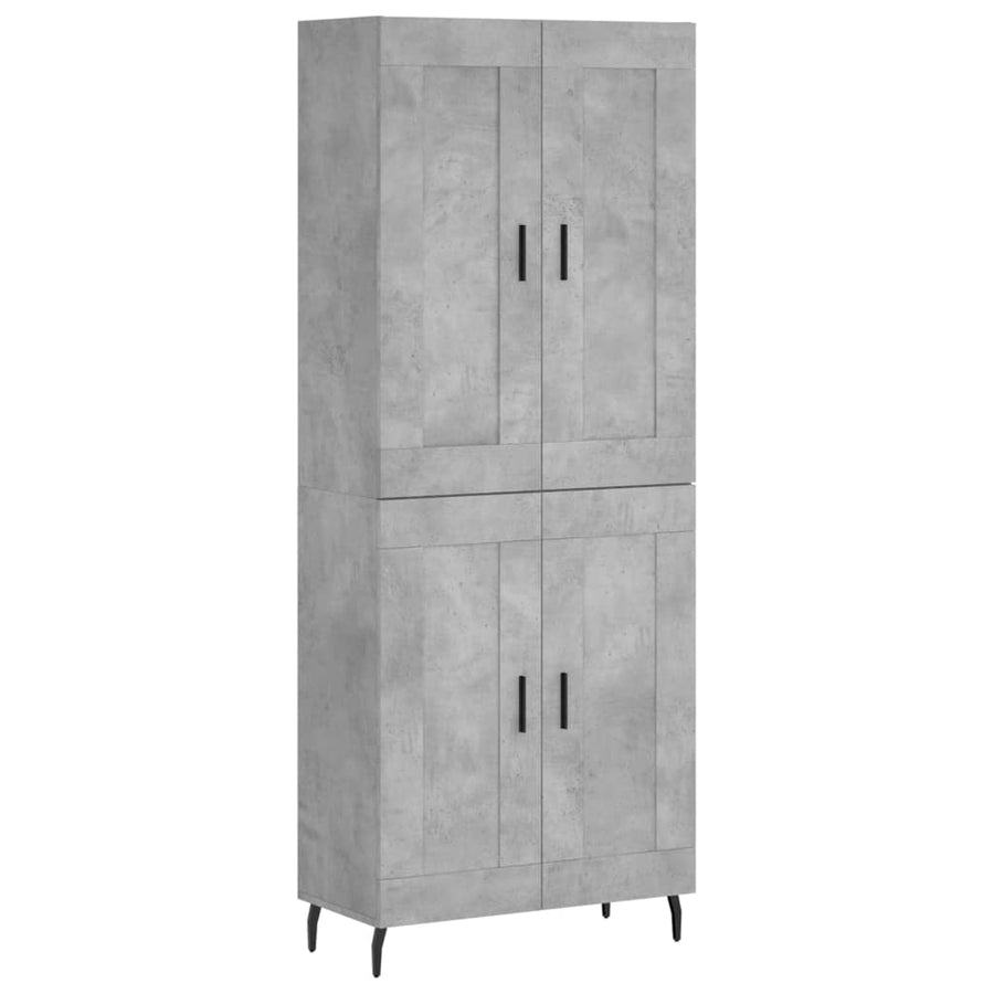 Hoge Kast 69,5X34X180 Cm Bewerkt Hout Betongrijs