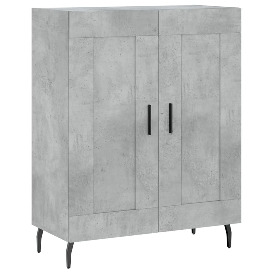 Hoge Kast 69,5X34X180 Cm Bewerkt Hout Betongrijs