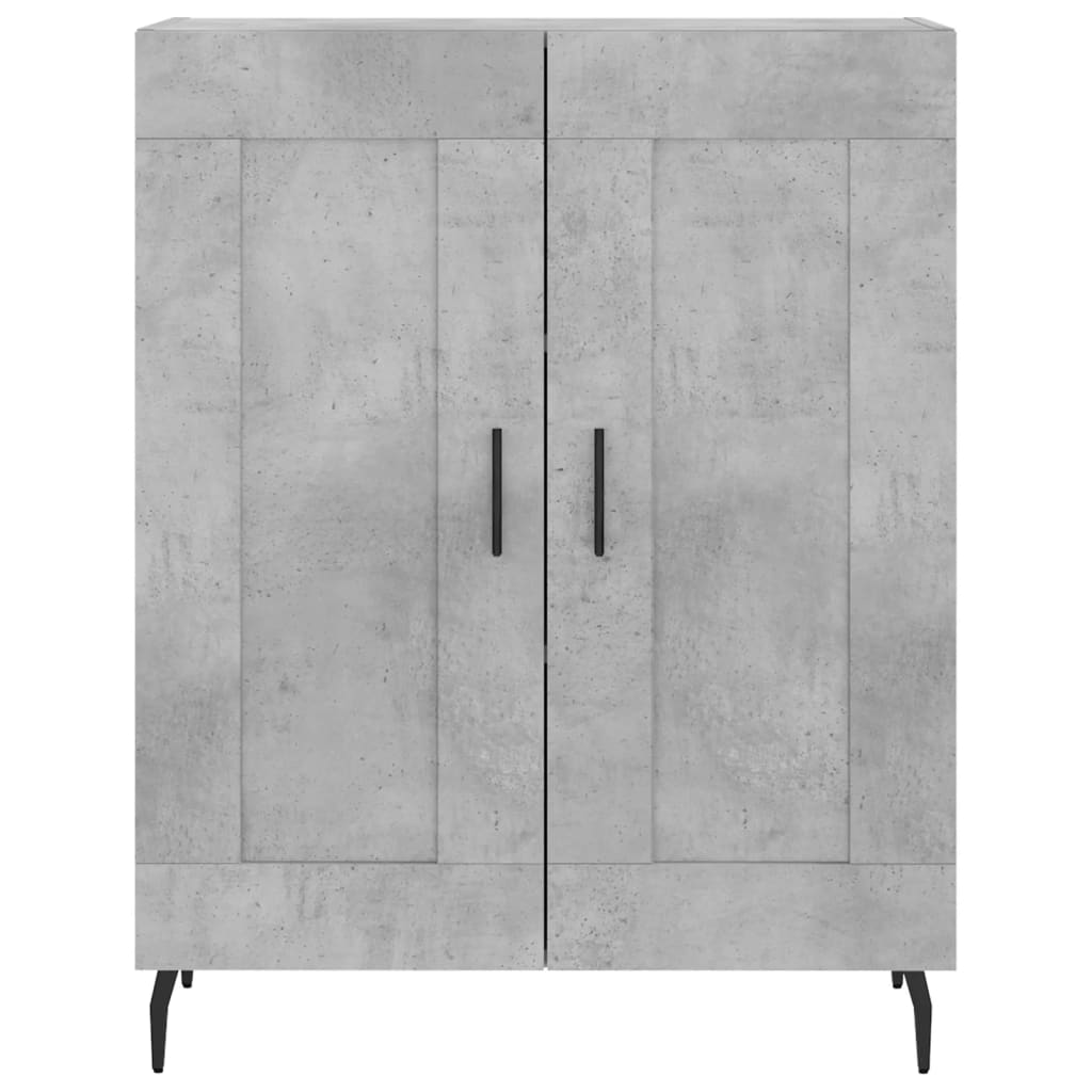 Hoge Kast 69,5X34X180 Cm Bewerkt Hout Betongrijs