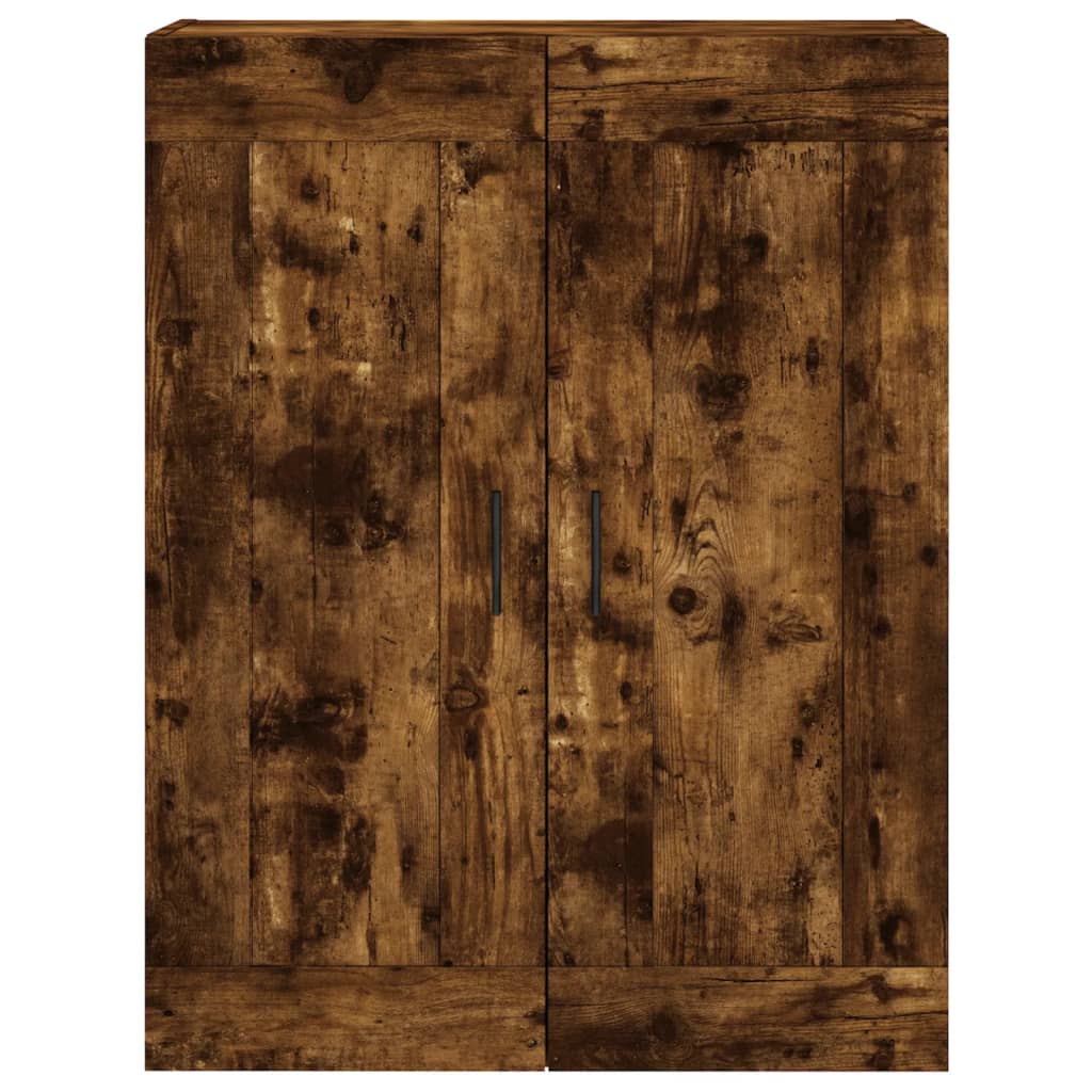 Hoge kast 69,5x34x180 cm bewerkt hout gerookt eikenkleurig