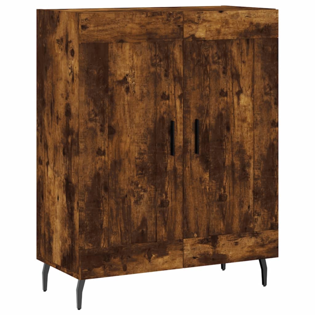 Hoge kast 69,5x34x180 cm bewerkt hout gerookt eikenkleurig