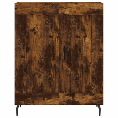 Hoge kast 69,5x34x180 cm bewerkt hout gerookt eikenkleurig