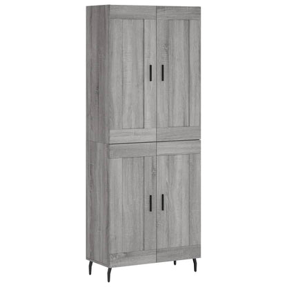 Hoge kast 69,5x34x180 cm bewerkt hout grijs sonoma eikenkleurig