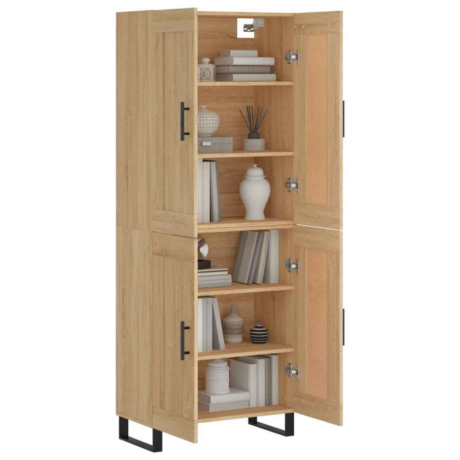 Hoge kast 69,5x34x180 cm bewerkt hout sonoma eikenkleurig