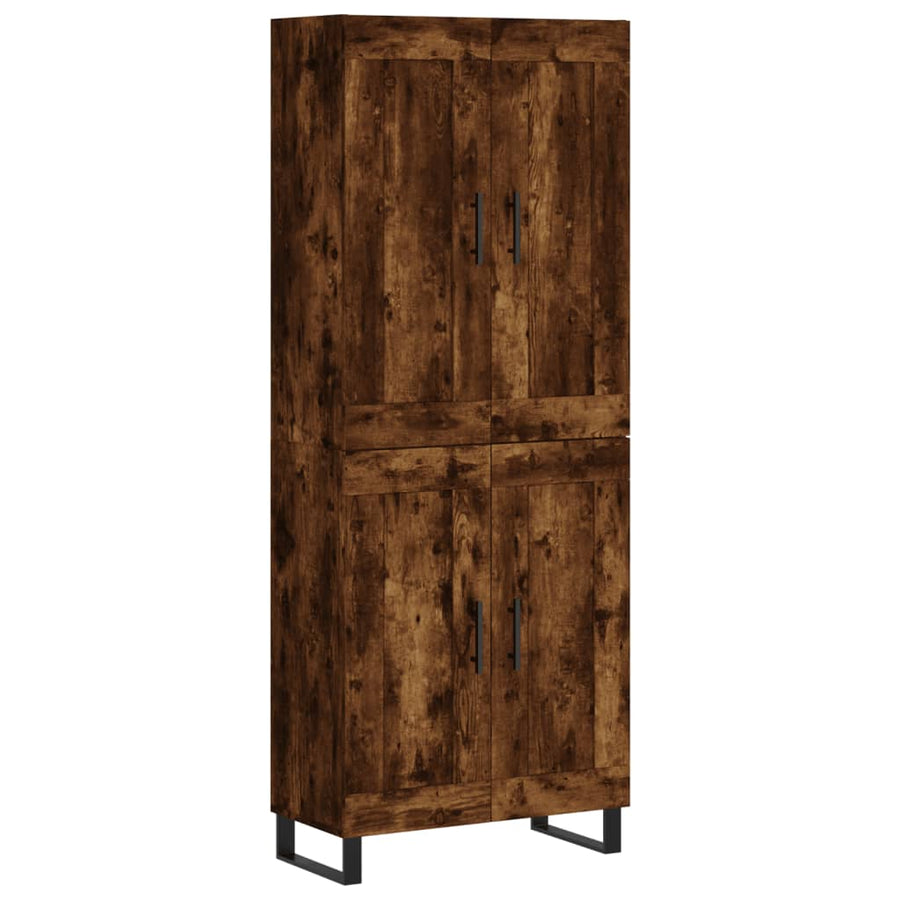 Hoge kast 69,5x34x180 cm bewerkt hout gerookt eikenkleurig