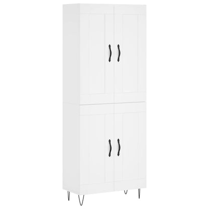 Hoge Kast 69,5X34X180 Cm Bewerkt Hout Wit